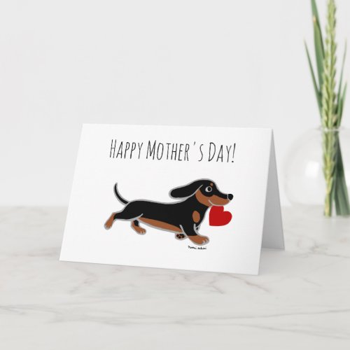 Black and Tan Dachshund Mothers Day Card