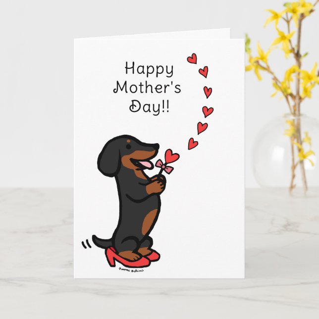Greeting Card Mother Of Dachshunds Shirt Black And Tan Dachshund