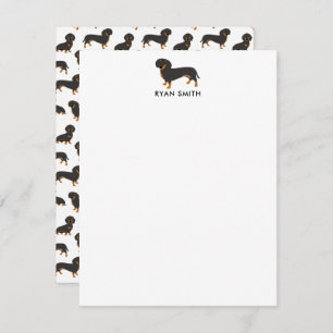 Black and Tan Dachshund Note Card