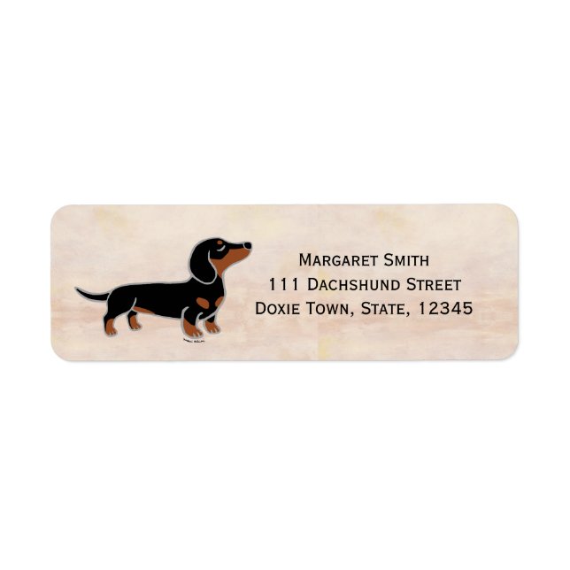 Black and Tan Dachshund Posing Label (Front)