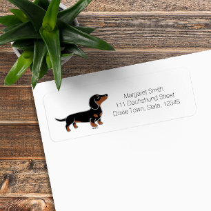 Black and Tan Dachshund Posing Label
