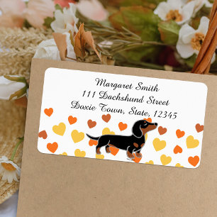 Black and Tan Dachshund Posing Label