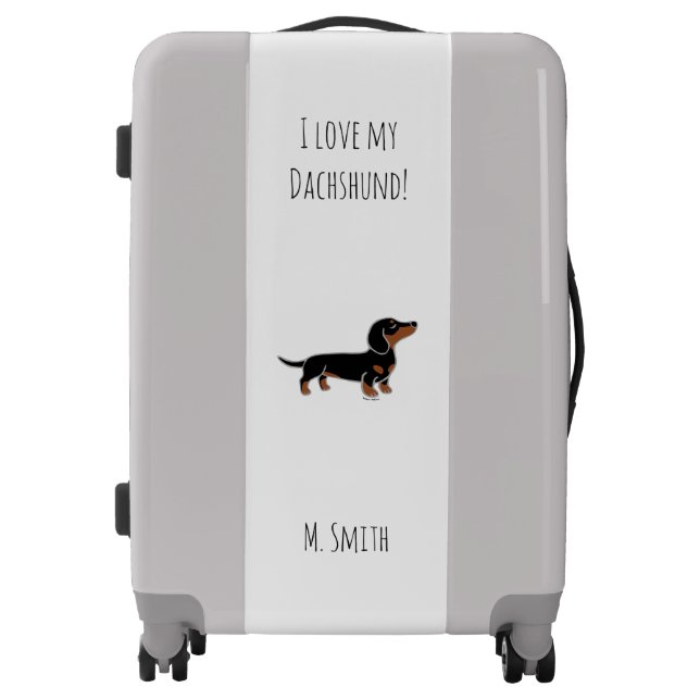 Black and Tan Dachshund Posing Luggage (Front)
