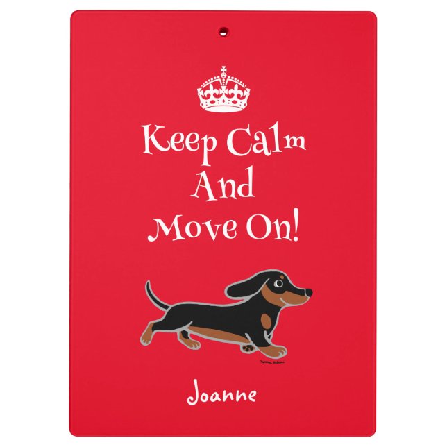 Black and Tan Dachshund Running Clipboard (Back)