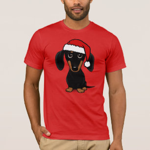 Black and Tan Dachshund Santa Cute Wiener Dog T-Shirt