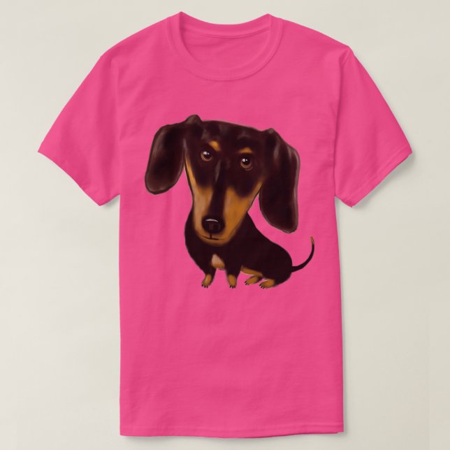 Black and Tan Dachshund T-Shirt (Design Front)
