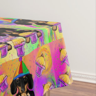 Black and Tan Dachshund Tablecloth