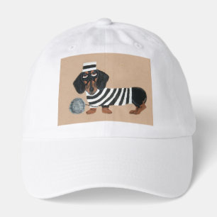 Black and Tan Dachshund Treat Thief Jailbird Hat