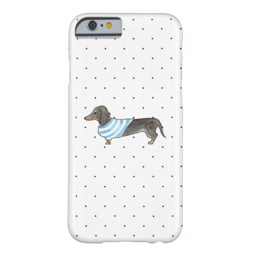 Black and Tan Dachshund _ Watercolor  Polka Dots Barely There iPhone 6 Case