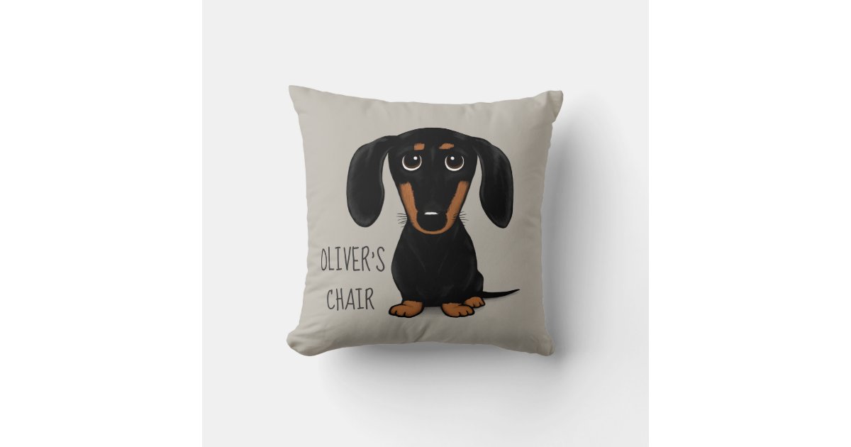 Cartoon Dachshund Pillowcase, Canvas Lumbar Pillow Covers For