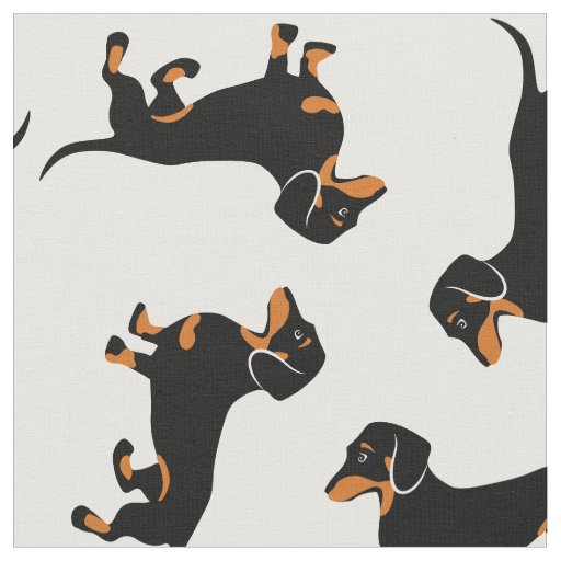 Black and Tan Dachshunds Fabric