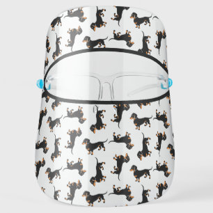 Black and Tan Dachshunds Face Shield