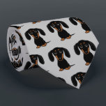 Black and Tan Dachshunds | Wiener Dog Pattern Neck Tie<br><div class="desc">Doxie Lover's Tie, Grey with Black and Tan Wiener Dogs. This cute Dachshunds pattern neck tie makes a great gift for dog dads! An awesome gift for the guy who wears a tie for business, or for special events like holiday programs, AKC dog shows, and weddings. A great Father's Day,...</div>