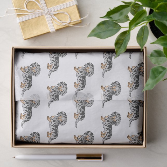 Black And Tan Dapple Long Hair Dachshund Pattern Tissue Paper (Gift)