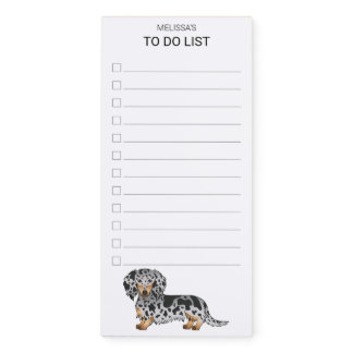 Black And Tan Dapple Long Hair Dachshund To Do Magnetic Notepad