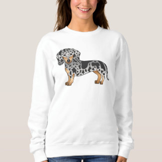 Black And Tan Dapple Short Hair Dachshund Cute Dog Sweatshirt