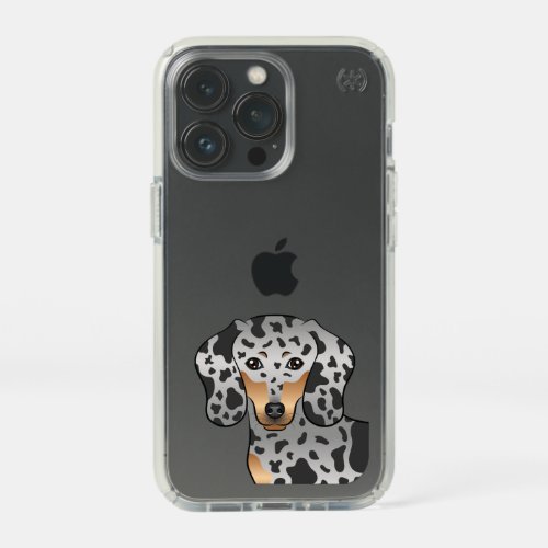Black And Tan Dapple Short Hair Dachshund Dog Head Speck iPhone 13 Pro Case