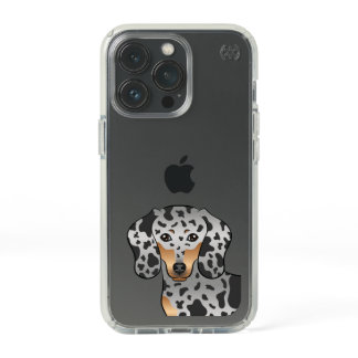 Black And Tan Dapple Short Hair Dachshund Dog Head Speck iPhone 13 Pro Case