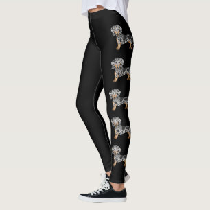 Black And Tan Dapple Short Hair Dachshund Dogs Leggings