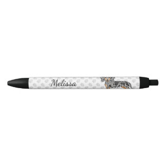 Black And Tan Dapple Short Hair Dachshund &amp; Name Pen