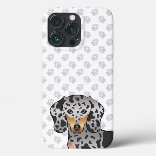 Black And Tan Dapple Short Hair Dachshund  Paws iPhone 13 Pro Case