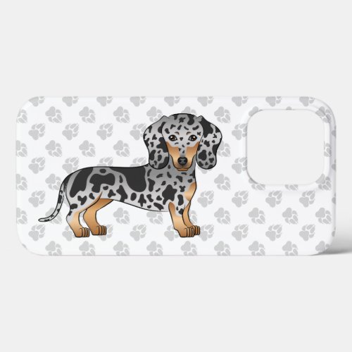 Black And Tan Dapple Short Hair Dachshund  Paws iPhone 13 Pro Case