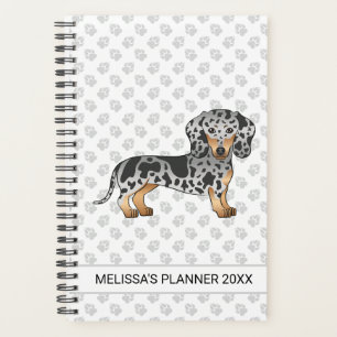 Black And Tan Dapple Short Hair Dachshund & Text Planner