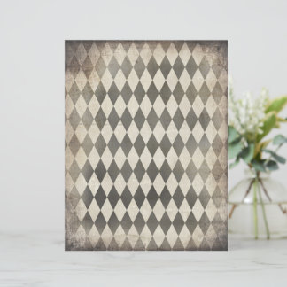 Black and Tan Distressed Harlequin Pattern Paper
