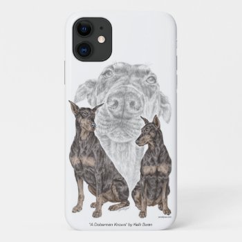 Black And Tan Doberman Dogs Iphone 11 Case by KelliSwan at Zazzle