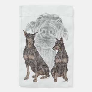 Black and Tan Doberman Dogs Garden Flag