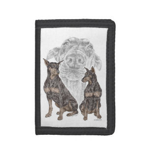 Black and Tan Doberman Dogs Tri-fold Wallet