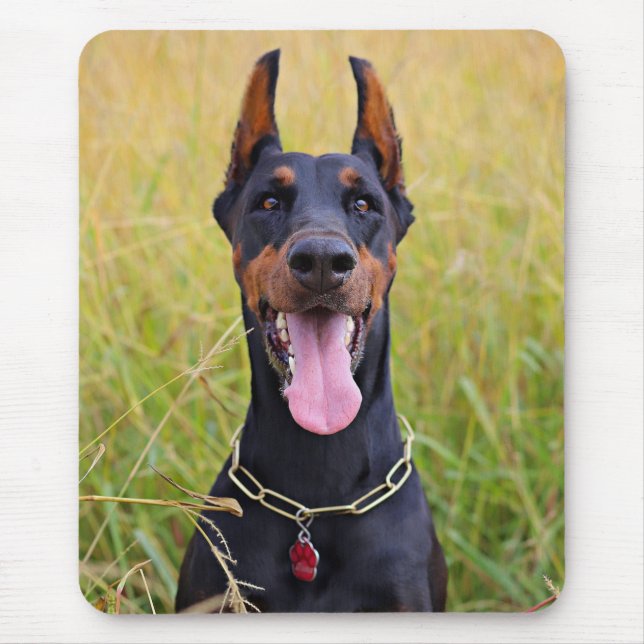 Black and Tan Doberman Pinscher Mouse Pad (Front)