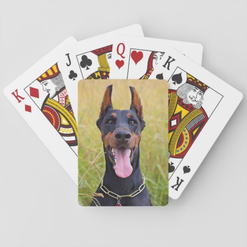 Black and Tan Doberman Pinscher Poker Cards