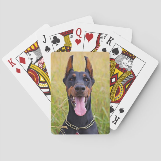 Black and Tan Doberman Pinscher Poker Cards (Back)