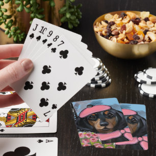Black and Tan Doxie Poker Cards