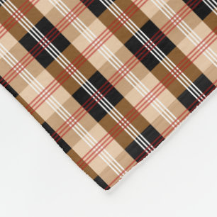 Black and tan English tartan plaid Fleece Blanket