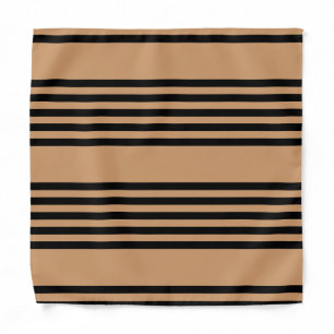 Black and tan five stripe pattern bandana
