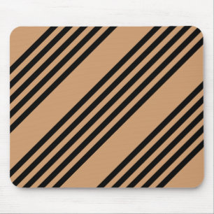 Black and tan five stripe pattern mouse pad