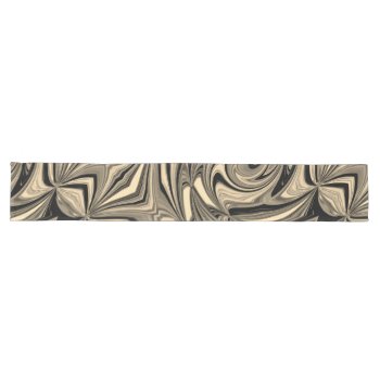 Black And Tan Floe Pattern Long Table Runner by kahmier at Zazzle