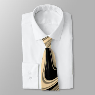 Black and Tan Floe Pattern Neck Tie