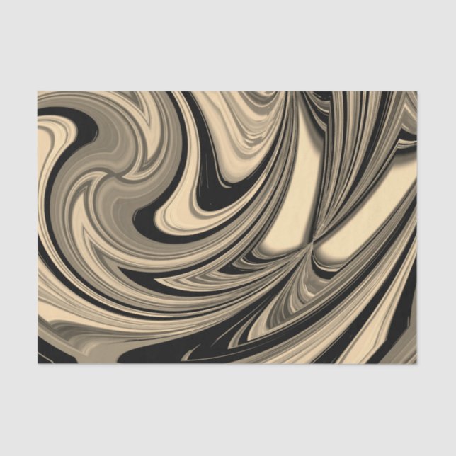 Black and Tan Floe Pattern Tissue Paper (Front)