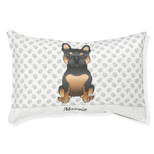 Black And Tan French Bulldog Cute Dog & Name Pet Bed