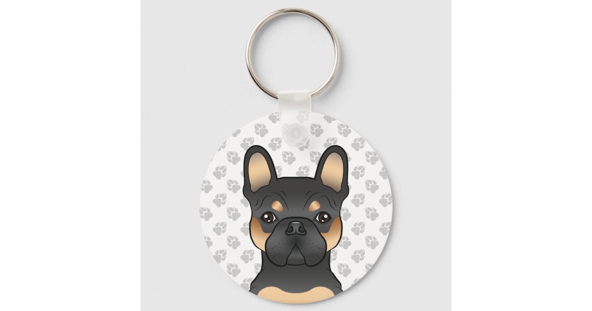 Black And Tan French Bulldog / Frenchie Cute Dog Keychain