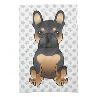 Black And Tan French Bulldog / Frenchie Cute Dog Kitchen Towel