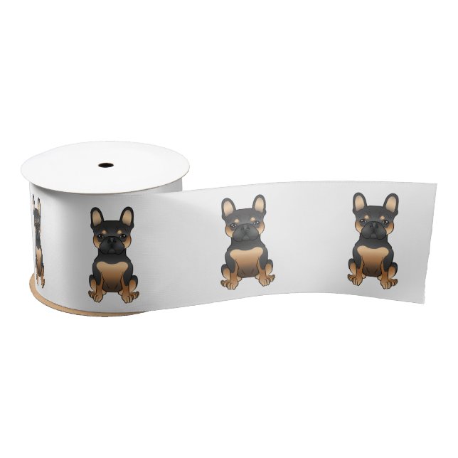 Black And Tan French Bulldog / Frenchie Cute Dogs Satin Ribbon (Spool)