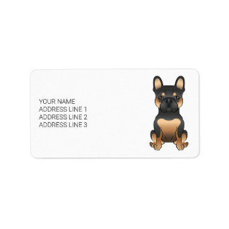 Black And Tan French Bulldog / Frenchie Dog &amp; Text Label
