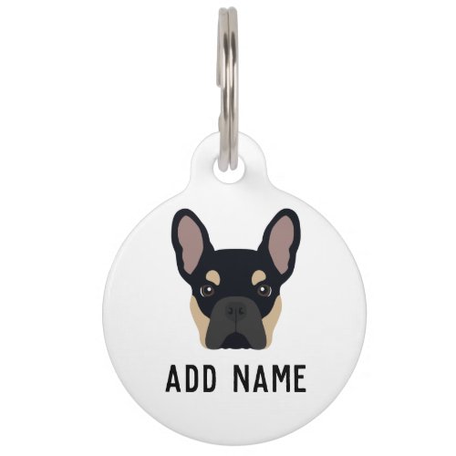 Black and Tan French Bulldog Pet ID Tag