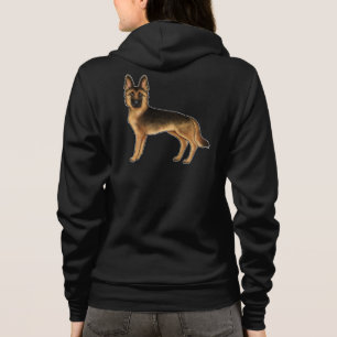 Black And Tan German Shepherd Cartoon GSD Cute Dog Hoodie