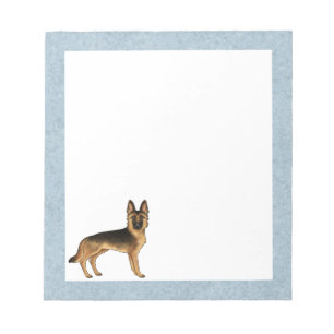 Black And Tan German Shepherd Cartoon GSD Dog Notepad