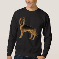 Black And Tan German Shepherd Cartoon GSD Dog Sweatshirt